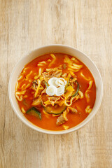 Korean gochujang noodle soup, 'jang kalguksu'