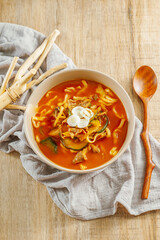 Korean gochujang noodle soup, 'jang kalguksu'