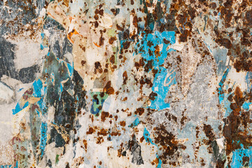 Old ripped torn posters texture background