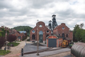 Bois du Cazier notorious coal mine in Charleroi, Belgium - obrazy, fototapety, plakaty