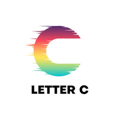 letter c logo design template in colorful