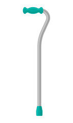 A walking stick for the elderly and for people with disabilities. Badik for people with a violation of the musculoskeletal system. Vector illustration isolated on a white background