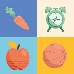 Healthy lifestyle symbols