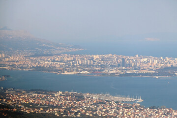 Fototapeta premium Aerial view of Split and Kastela, Croatia.