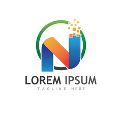 N Letter Logo Template