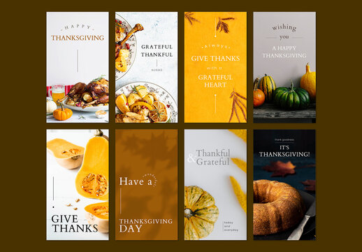 Thanksgiving Greeting Editable Template Set