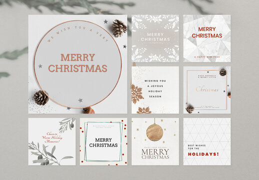 Editable Christmas Template Set for Social Media