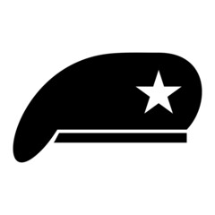 Vector Military Hat Glyph Icon Design