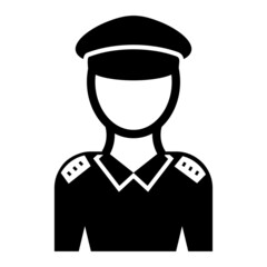 Vector Captain Glyph Icon Design