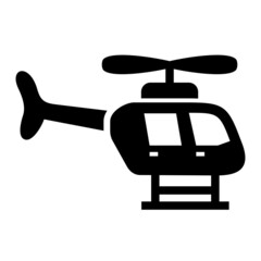Vector Helicopter Glyph Icon Design