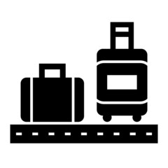 Vector Luggage Check Glyph Icon Design