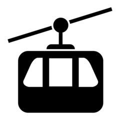 Vector Cable Car Glyph Icon Design