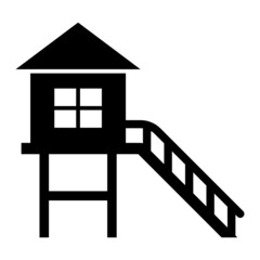 Vector Lifguard Tower Glyph Icon Design