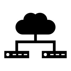 Vector Cloud Data Glyph Icon Design