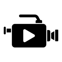 Vector Video Recoder Glyph Icon Design
