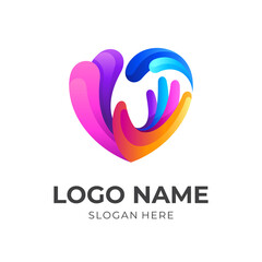 love care icon with colorful design
