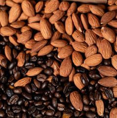 Coffee beans and almonds