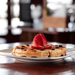 waffles and fruit