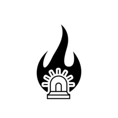 Fire alarm icon isolated on white background