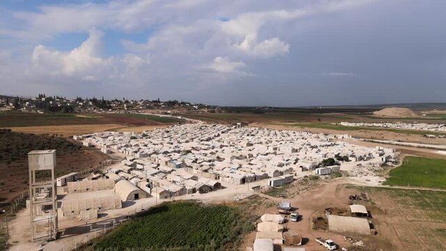 Aleppo, Syria,September 16, 2021, Syrian refugee camps in the town of Deir Ballut on the border with Turkey in northwest Syria.