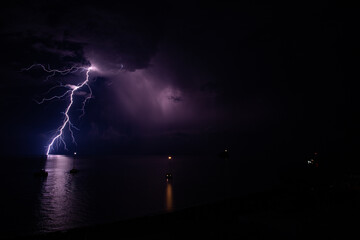 Thunderstorm in Strombli, Sicily, Italy