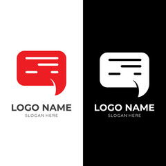 chat logo concept with flat red and white color style