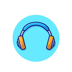 Fototapeta na wymiar Headphone Cartoon Vector Icon Illustration. Music Technology Icon Concept Isolated Premium Vector. Flat Cartoon Style