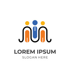 simple social logo design template concept vector with flat colorful style