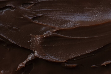 Chocolate cream or butter texture close up