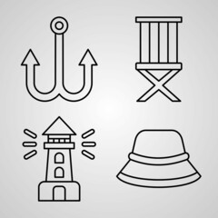 Fishing Icon Set Vector illustration EPS