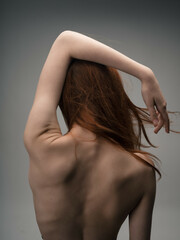 naked back women posing anorexia close-up