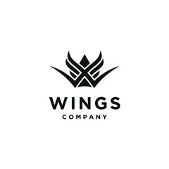 Initial Letter W with Angel Wing Logo Design 