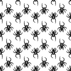 Creepy spider pattern seamless background texture repeat wallpaper geometric vector