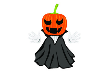 adorable pumpkin head witch for Halloween