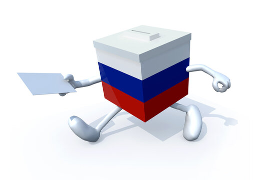Russia election ballot box cartoon