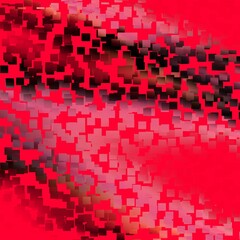 Red pink dark squares, colorful abstract background with squares