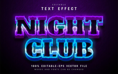 Night club text effect neon style