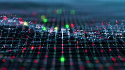 Modern Software Interface Digital Graphs Growing Illustration. Big Data Information Flow Motion Design. Financial and Technological Abstract Concept. 4k UHD 3840x2160. - Powered by Adobe