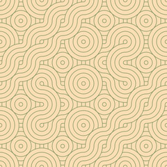 Geometric japanese seamless pattern. Wavy lines in futuristic style. Oriental 