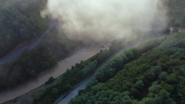  Highway and river view from the clouds