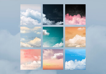 Sky and Clouds Editable Social Media Layout Set