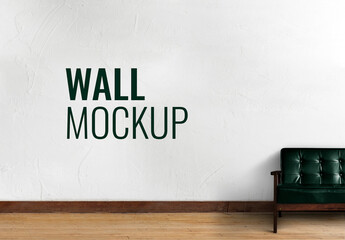 Wall Mockup with Sofa in Living Room