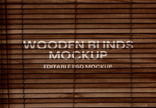 Wooden Blinds Mockup in Vintage Style