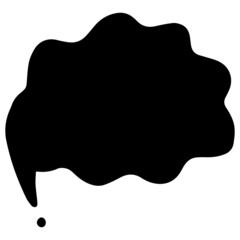 Cloud icon, white thought bubble on transparent checkered background for infographic design. Vector illustration