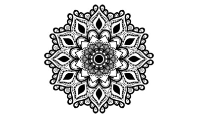 Black and White Mandala Design