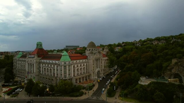 Aerial view of the famous Budapest Gell&eacute;rt Thermal Bath and Hotel complex