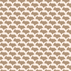 Nude Color Scale Vector Seamless Pattern Pastel Background. Brown and Beige Scaly Minimal Trendy Colors. Brush Hand Painted elements of Design