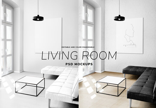 Editable Living Room Mockup