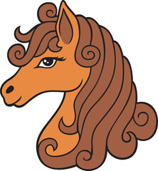 Horse head color vector illustration