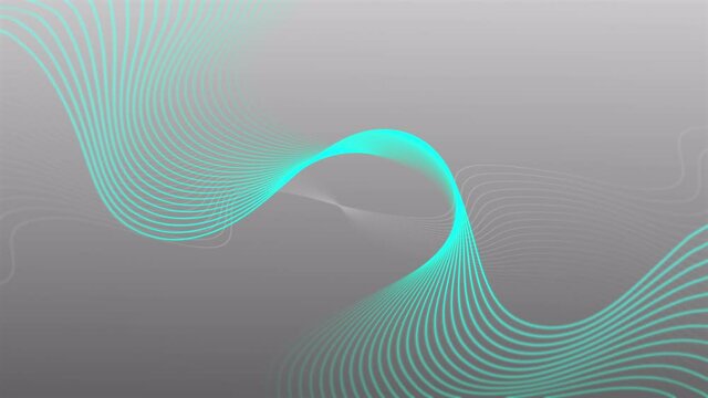 Curved wave with a beautiful soft natural blur pattern on a gray background. Abstract background for a business presentation. Concept of futuristic loop motion.